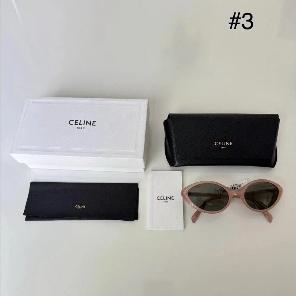 New, CELINE  Cat Eye Sunglasses CL40264U 74N Authentic 57 20 40 3C Pink Green - Picture 5 of 16